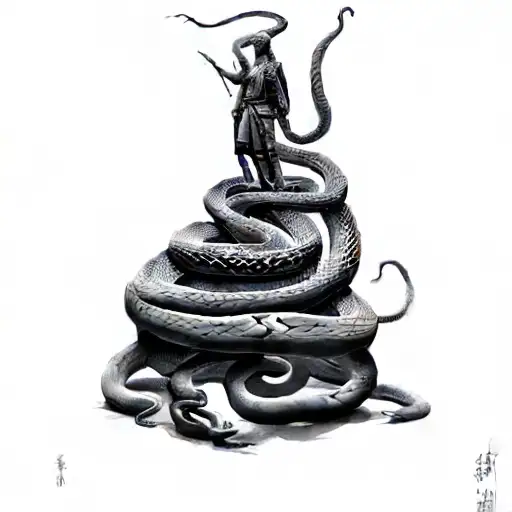 A Statue Of A Snake