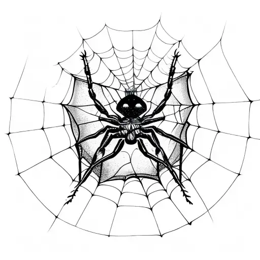 Third Eye Butterfly Shaped Spider With Web