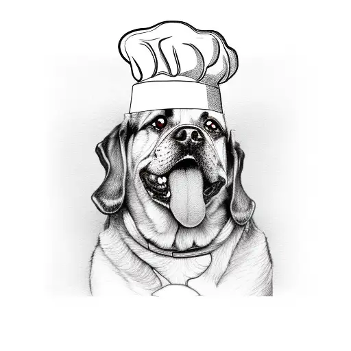 A Realistic Portrait Of A Dog Wearing A Chef's Hat