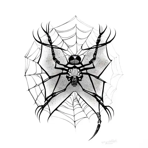 Third Eye Butterfly Shaped Spider With Web