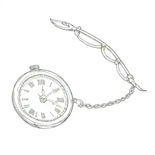 A Clock Hoocked By A Fishing Pole