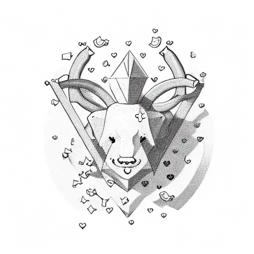 Money Raining Down On A Heart-shaped Aries Sign