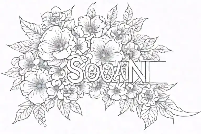 Son Name With Flowers