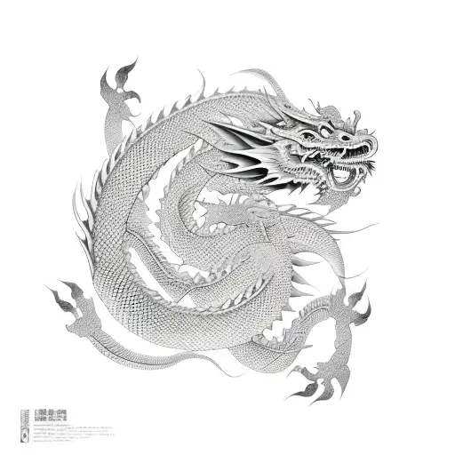 Japanese Dragon With Sword
