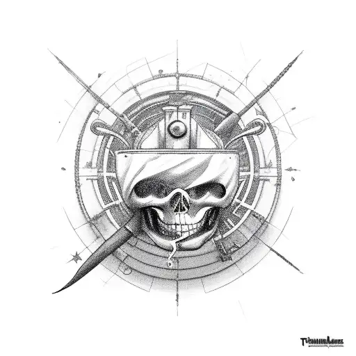 Electro Guitar With Pirate Tema