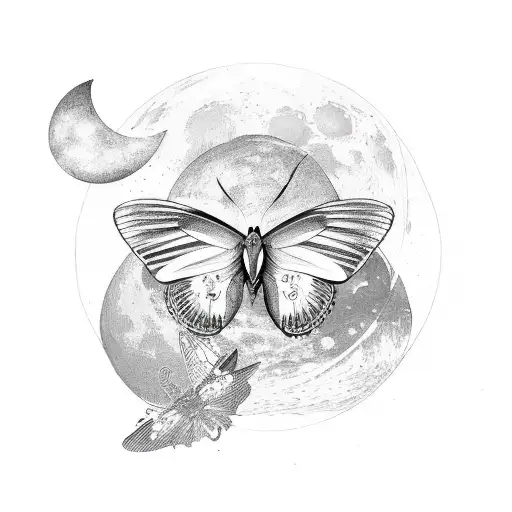 A Butterfly With Moon Phases As Its Wings