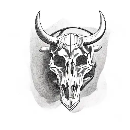 Skull And Horn Of A Bull