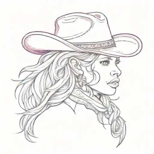 Realistic Horse Head Neck Up Gorgeous Hair Cowgirl Hat With Crown Pink