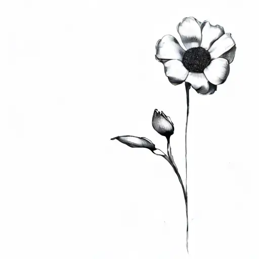 A White Flower On A Black Background