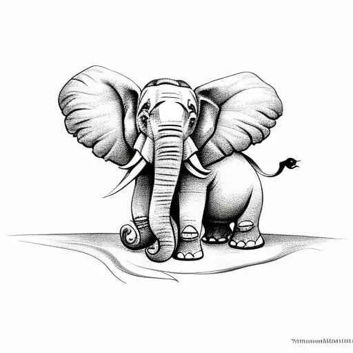 Elephant With Roses On Thigh