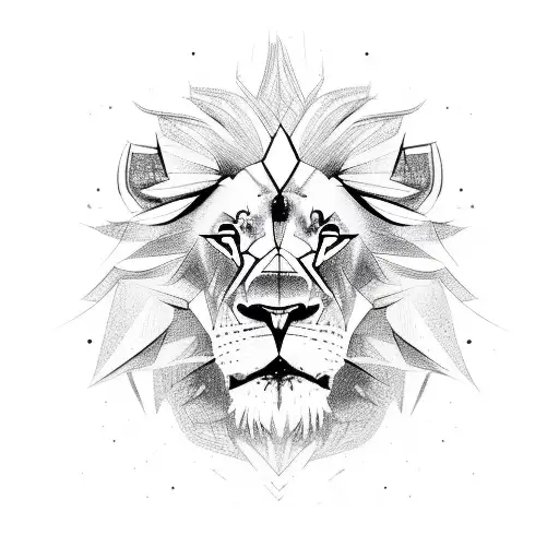Sketch-style Lion Embodying The Principles Of Stoicism