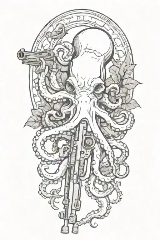 Octopus Holding Rifle