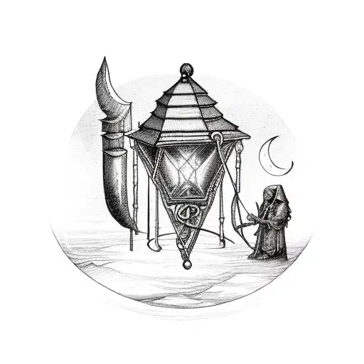 Hermit Tarot Card Lantern With The Ix