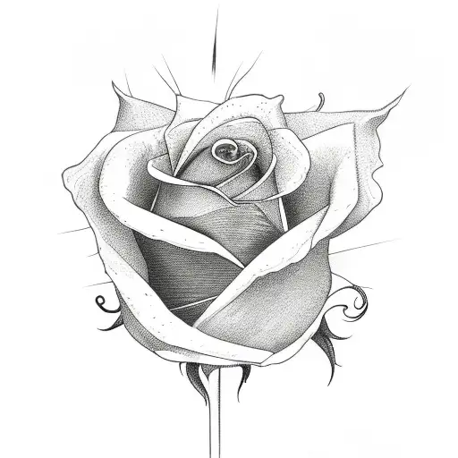 Flaming Rose With Stem