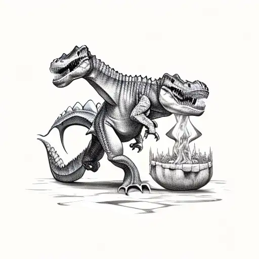 Dancing Dinosaur Holding Tnt