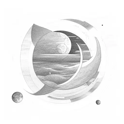 Lines And Small Moon