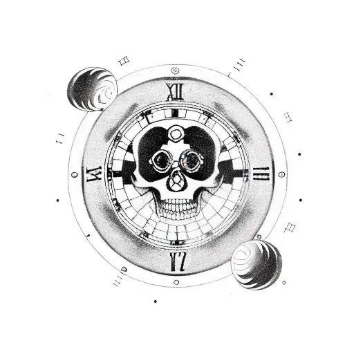 Roulette With Clock And A Skull Nothing Lasts Forever