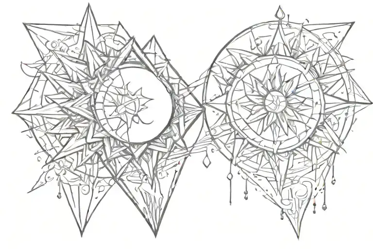 Sun And Diamond Shape