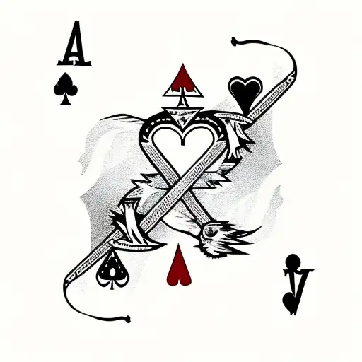 Ace Of Hearts Playing Card With Lightning Bolt