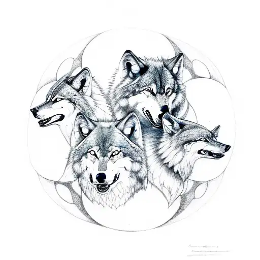 Wolf And Spider Forming Into Ying Yang