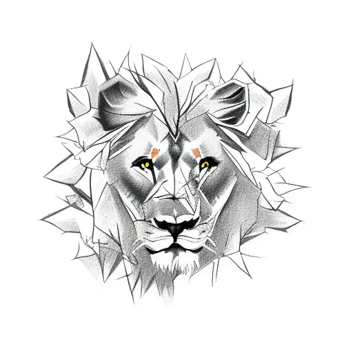 Lion And Rose Thorns Dark Shadowy For Upper Arm