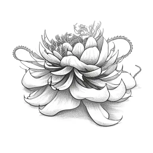 Dragon With Spider Lilies And Peonies