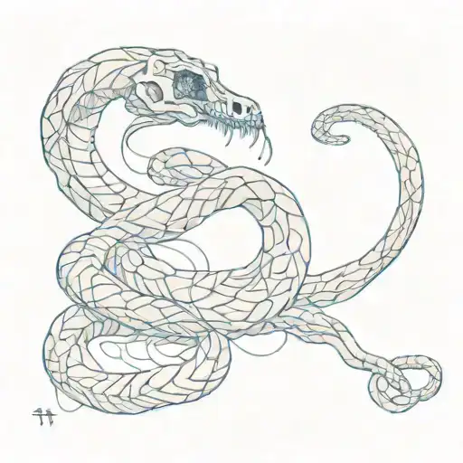 Long Curved Snake Skeleton