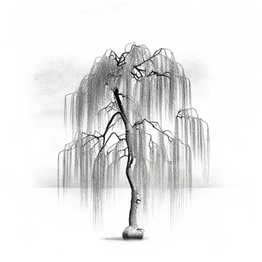 A Barbell Wrapped Around A Weeping Willow Tree