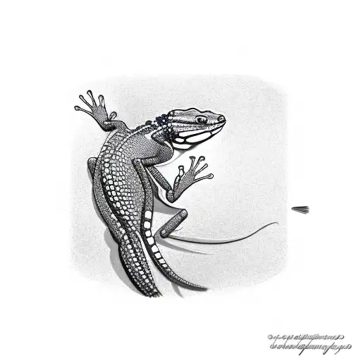 Gecko Eating A Dragonfly