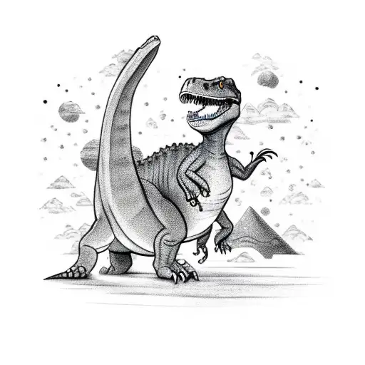 Happy Dinosaur Holding Tnt