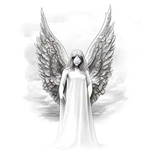 Angel Looking Up Fighting