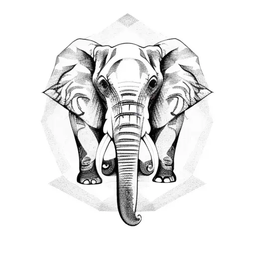 Fine Line Elephant Mandala Sternum