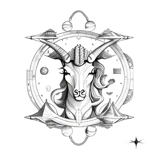 Libra Scales With Capricorn Sea Goat