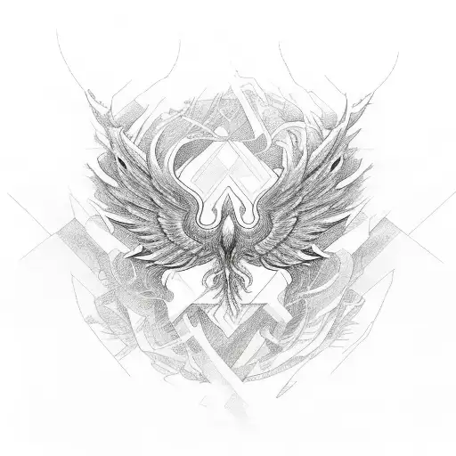 Roses From Which An Abstract Phoenix Rises