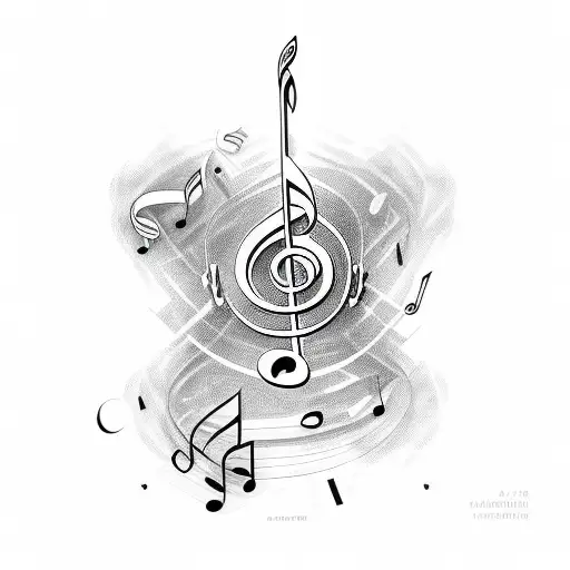 Clef Note Surrounded By Musical Notes In Shape Of A 5 Star