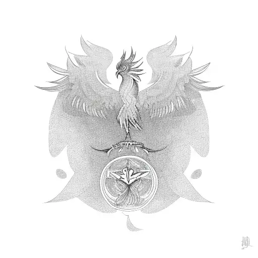 Phoenix With Symbols Of Protection And Strength