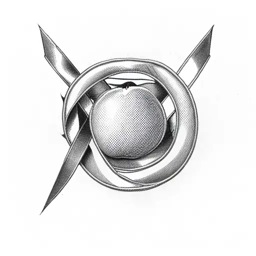 Breast Cancer Ribbon With Apple And Ruler