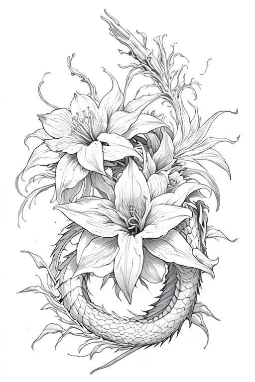 Dragon Skeleton Flowers Lycoris