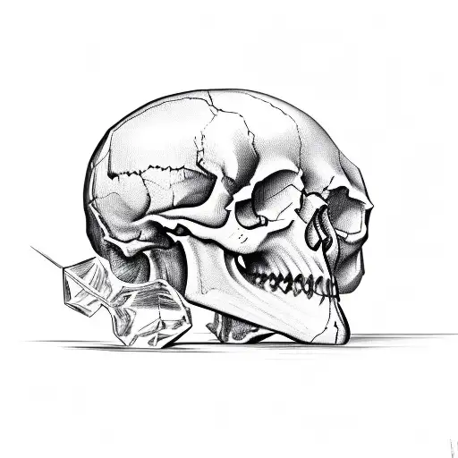 Skull In Rocks Glass Cocktail