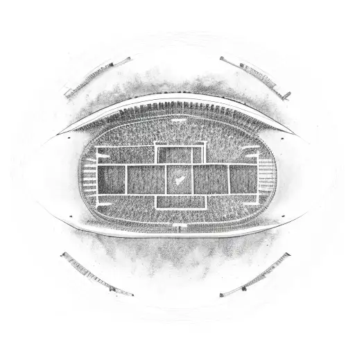 Illustrate A Football Stadium At Night With A Starry Sky