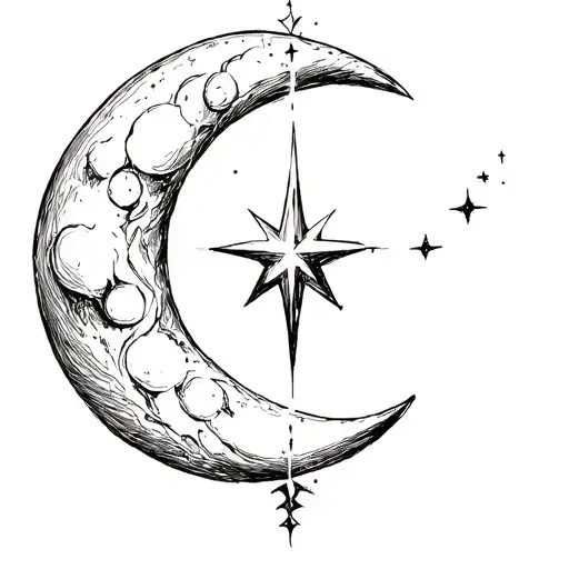 Neda Symbol As Moon Shooting Star