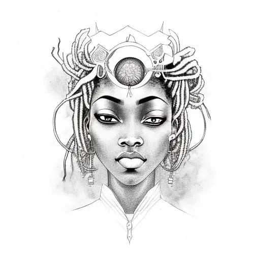 Black Woman With Locs And Third Eye