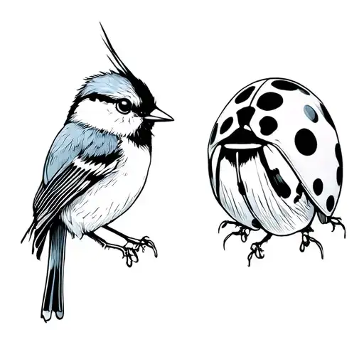 Titmouse And Ladybug