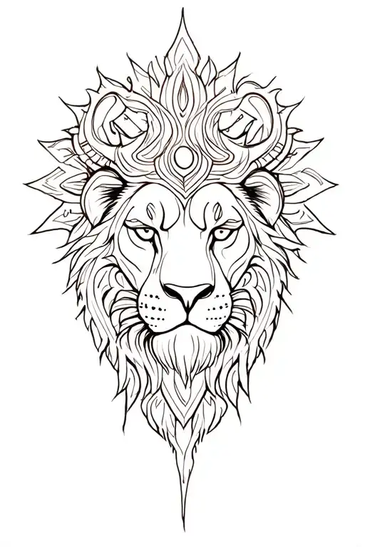 Maori Tattoo Black Lion Sun