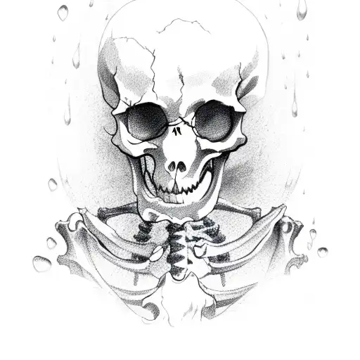 Skeleton With Rain