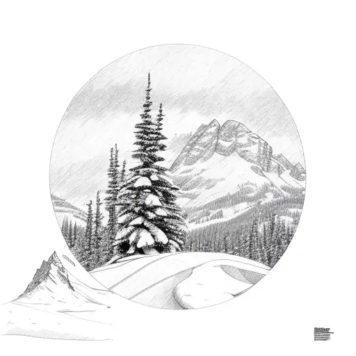 Snowmobile Mountain Scene