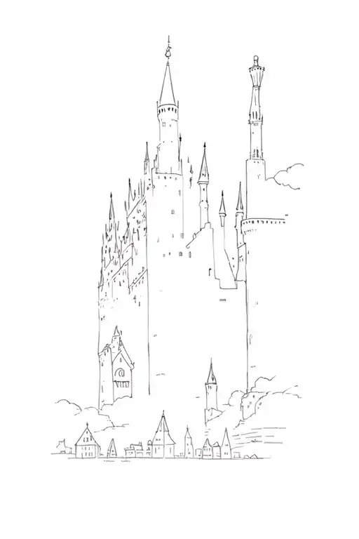 A City With A Castle In The Background