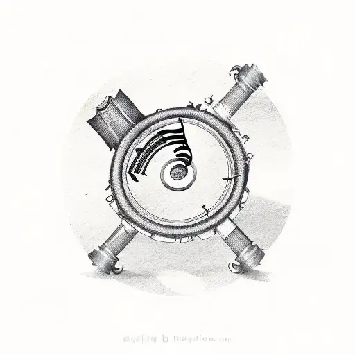 A Music Note Made Out Of Engine Parts