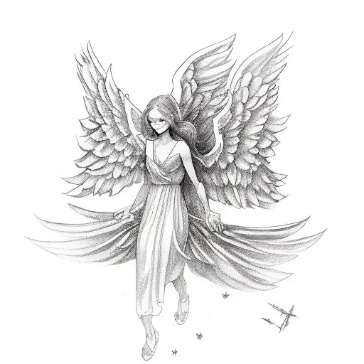 One Wing To Represent An Angel That Presents The World For Anniversary