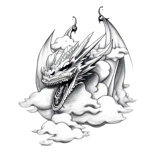 Dragon With Clouds